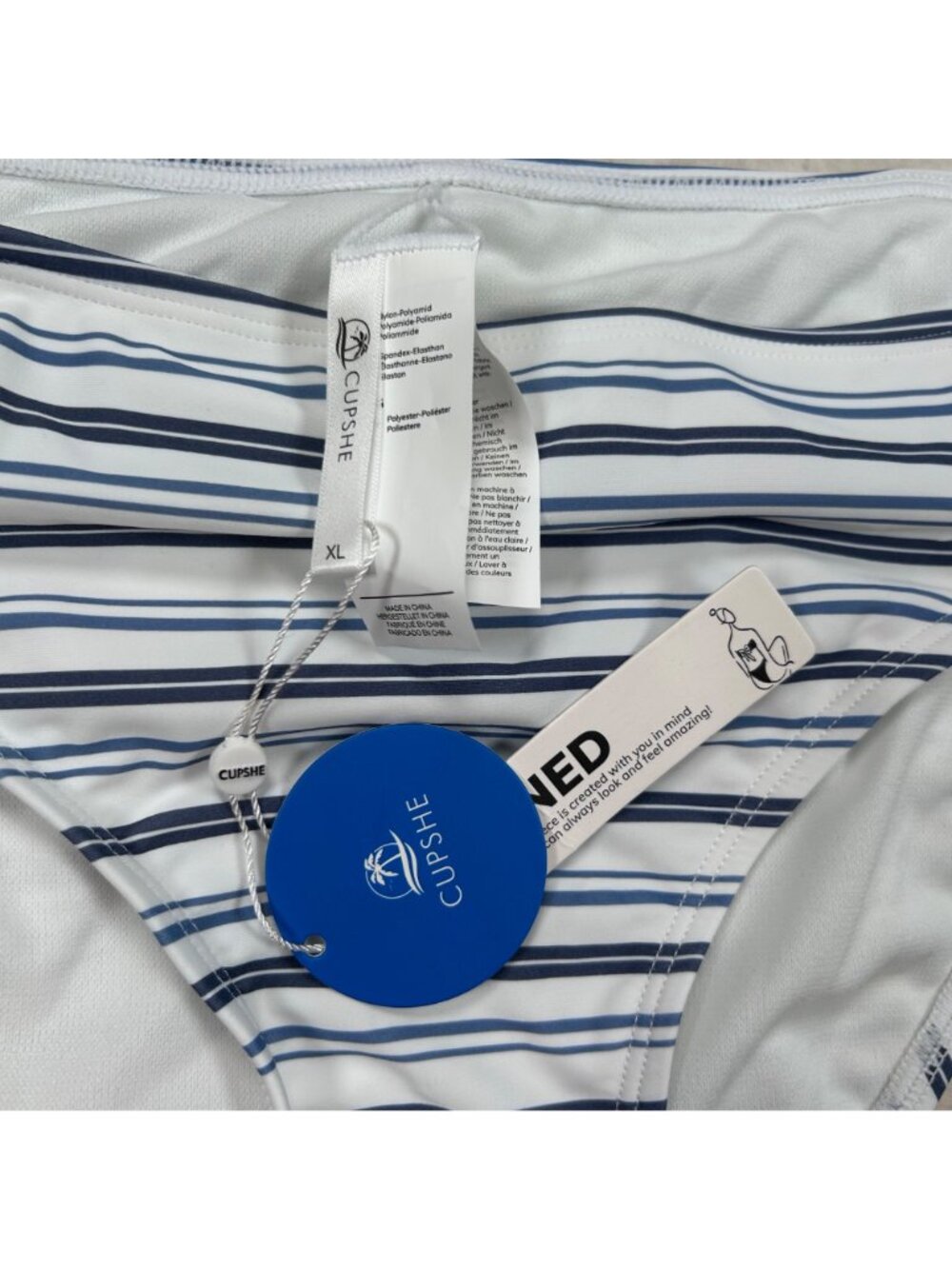 Cupshe Sailor Stripe XL Bikini Swimsuit Beach Holiday Coastal Resortwear - Picture 8 of 9